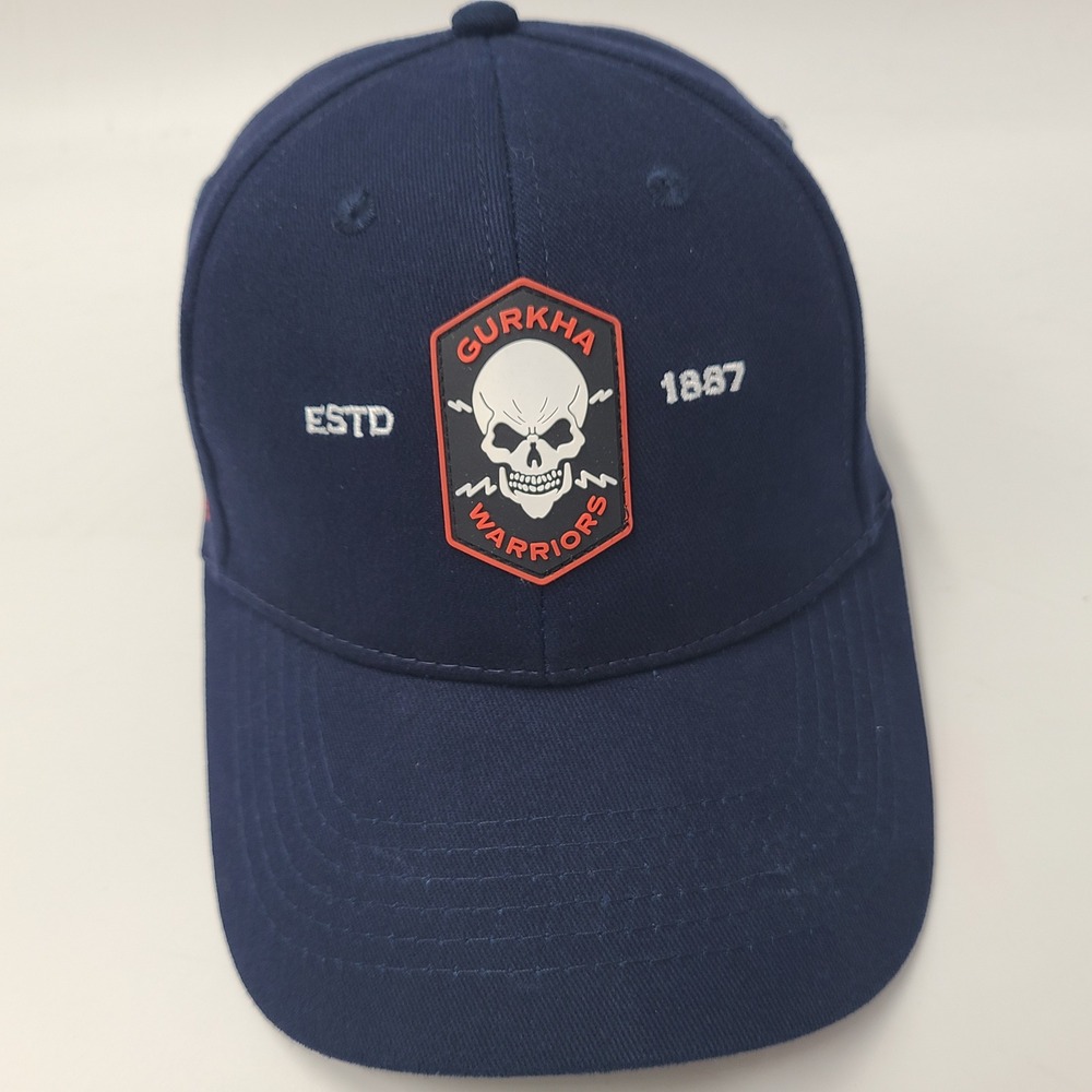 Gurkha Cigars Hat Strapback (Fits Small) Blue Red Warriors Skull Logo Casual Men
